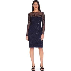 Adrianna Papell Short Beaded Dress Dress(Navy/Black)