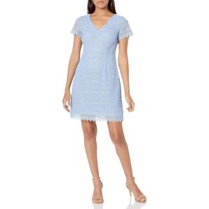 Adrianna Papell Women’s Emmy Lace A-line Dress(Iced Lapis)
