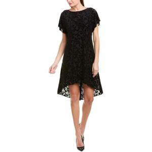 Adrianna Papell Women’s Lurex Velvet Knot Back Shift(Black)