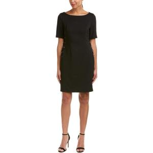 Adrianna Papell Women’s Micro Ottoman Lace Up Sheath(Black)