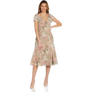 Adrianna Papell Womens Trumpet Skirt Matelasse Midi(Rose Multi)