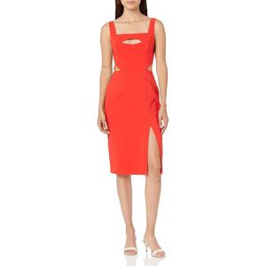 Aidan Mattox Womens Cutout Sheath Dress(Flame Red)