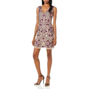 Aidan by Aidan Mattox Women’s Fully Embellished Floral Beaded Cocktail(Multi-color)
