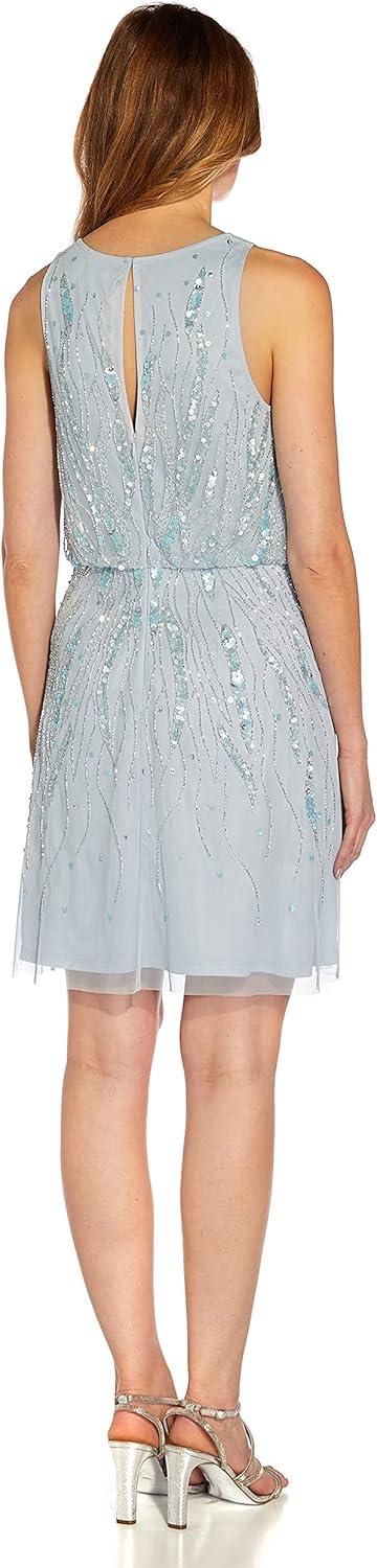 image:imageAdrianna Papell Womens Beaded Blouson DressGlacier