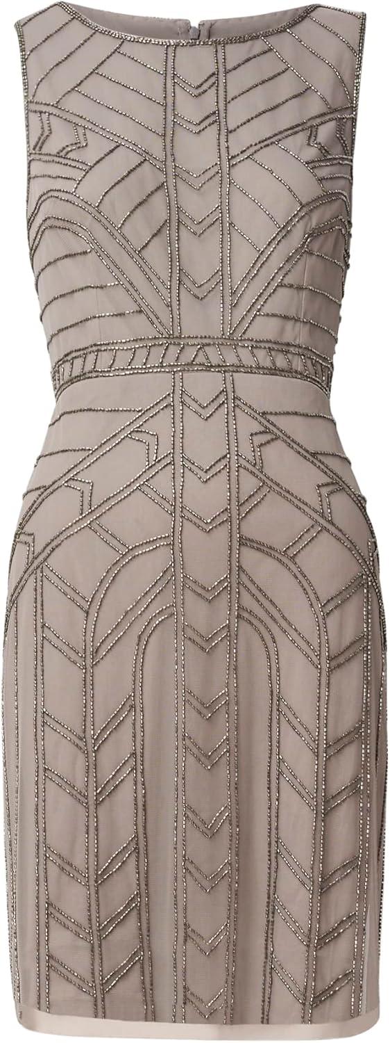 image:imageAdrianna Papell Womens Beaded Short Cocktail DressMercury