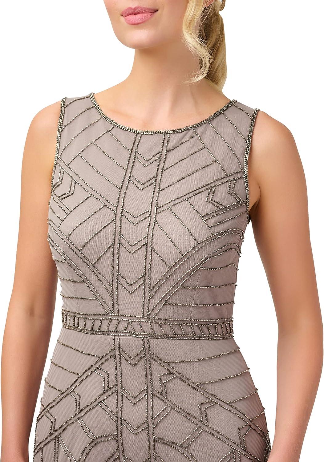 image:imageAdrianna Papell Womens Beaded Short Cocktail DressMercury