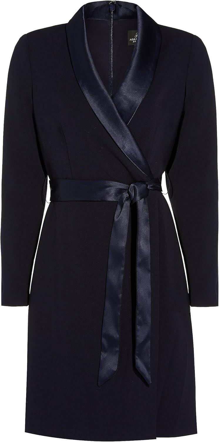 image:imageAdrianna Papell Womens Knit Crepe Tuxedo Aline DressMidnight