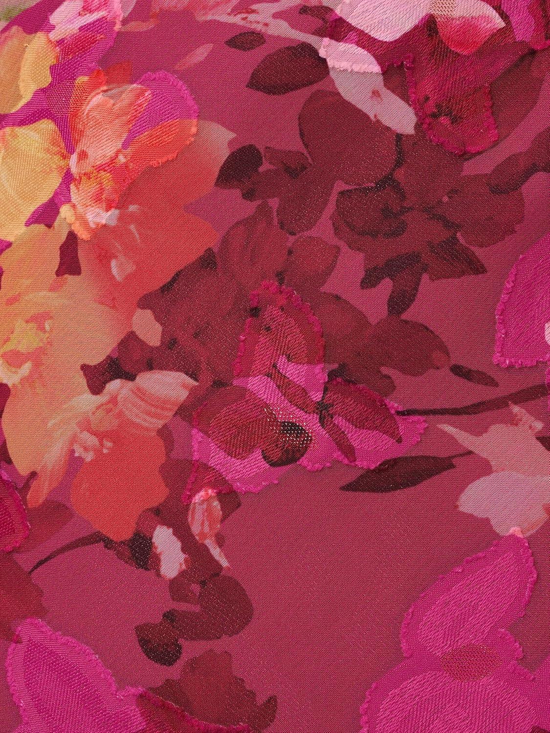 image:imageAdrianna Papell Womens Ruffle Neckline Bias DressRaspberry Multi