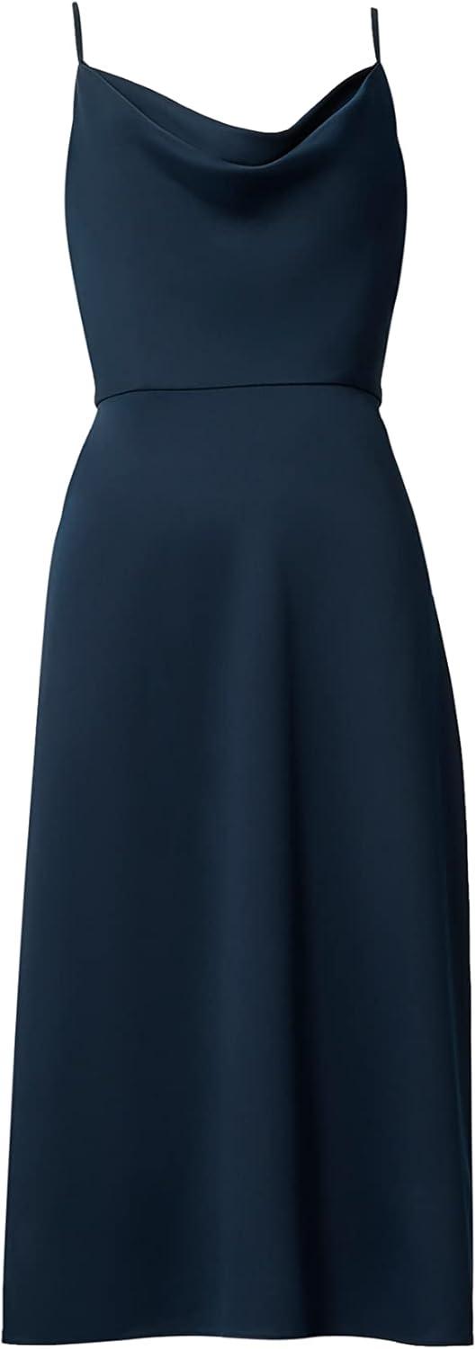 image:imageAdrianna Papell Womens Satin Cowl Neck Midi DressDark Navy