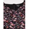 Adrianna Papell Ditsy Floral Jacquard A-Line Dress(Black/Red Multi)