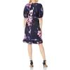 Adrianna Papell Ditsy Floral Jacquard A-Line Dress(Plum Multi)