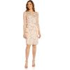 Adrianna Papell Women’s Bead Embroidery Sheath Dress(Shell Multi)