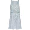 Adrianna Papell Womens Beaded Blouson Dress(Glacier)
