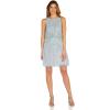 Adrianna Papell Womens Beaded Blouson Dress(Glacier)