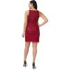 Adrianna Papell Womens Beaded Cowl Neck Dress(Cranberry)