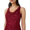 Adrianna Papell Womens Beaded Cowl Neck Dress(Cranberry)