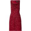Adrianna Papell Womens Beaded Cowl Neck Dress(Cranberry)