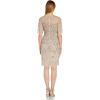 Adrianna Papell Women’s Beaded Illusion Sheath Dress(Biscotti)