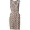 Adrianna Papell Womens Beaded Short Cocktail Dress(Mercury)