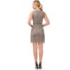 Adrianna Papell Womens Beaded Short Cocktail Dress(Mercury)