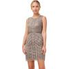 Adrianna Papell Womens Beaded Short Cocktail Dress(Mercury)
