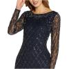Adrianna Papell Women’s Beaded Short Dress(Midnight)