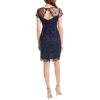 Adrianna Papell Womens Embroidered Sheath Dress(Light Navy)