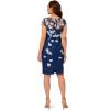 Adrianna Papell Womens Embroidered Sheath Dress(Midnight Multi)