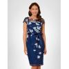 Adrianna Papell Womens Embroidered Sheath Dress(Midnight Multi)