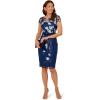 Adrianna Papell Womens Embroidered Sheath Dress(Midnight Multi)