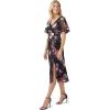 Adrianna Papell Women’s Foil Mesh Draped Dress(Black Multi)