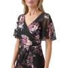 Adrianna Papell Women’s Foil Mesh Draped Dress(Black Multi)