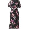 Adrianna Papell Women’s Foil Mesh Draped Dress(Black Multi)