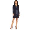 Adrianna Papell Womens Knit Crepe Tuxedo A-line Dress(Midnight)
