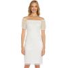 Adrianna Papell Womens Off Shoulder Beaded Dress(Ivory)