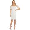 Adrianna Papell Womens Off Shoulder Beaded Dress(Ivory)