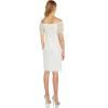 Adrianna Papell Womens Off Shoulder Beaded Dress(Ivory)