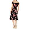 Adrianna Papell Womens Off Shoulder Velvet Dress(Black Multi)