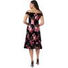 Adrianna Papell Womens Off Shoulder Velvet Dress(Black Multi)