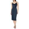 Adrianna Papell Women’s Satin Cowl Neck Midi Dress(Dark Navy)