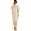 Adrianna Papell Womens Sequin Embroidery Midi Dress(Light Champagne)