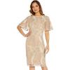 Adrianna Papell Womens Sequin Embroidery Midi Dress(Light Champagne)