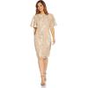 Adrianna Papell Womens Sequin Embroidery Midi Dress(Light Champagne)