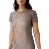 Adrianna Papell Womens Short Beaded Cocktail Dress(Sterling/Nude)