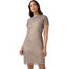 Adrianna Papell Womens Short Beaded Cocktail Dress(Sterling/Nude)