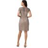 Adrianna Papell Womens Short Beaded Cocktail Dress(Sterling/Nude)