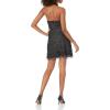 Aidan Mattox Women’s Beaded Halter Swing Dress(Black)