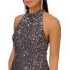 Aidan Mattox Women’s Beaded Halter Swing Dress(Gunmetal)