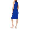 Aidan Mattox Womens Halter Dress with Lace Insets(Royal Sapphire)