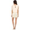 Aidan by Aidan Mattox Women’s Sleevless Metallic Jacquard Cocktail Dress with Solid Chiffon Blousson Top(Ivory/Gold)